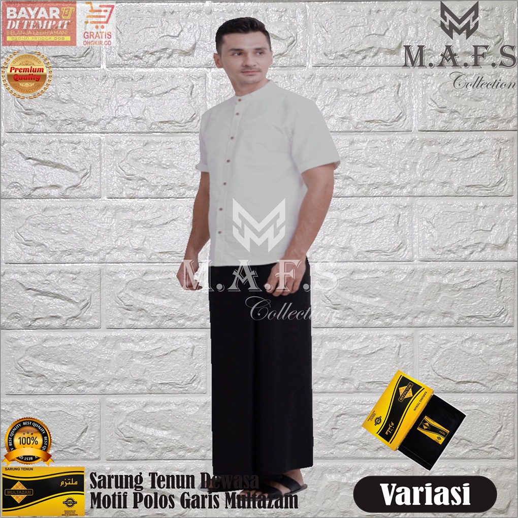 SARUNG DEWASA SARUNG TENUN POLOS HITAM MULTAZAM
