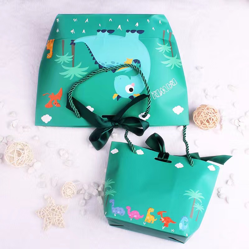 TAS PAPERBAG PITA DINOSAURUS / TAS HADIAH / Paper bag / goodie bag / kantong kado / tas kertas ulang tahun dinosaurus putri duyung