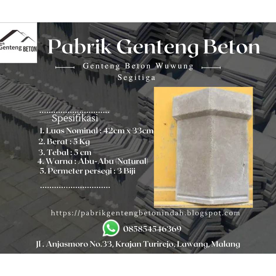 Genteng Wuwung Segitiga Beton