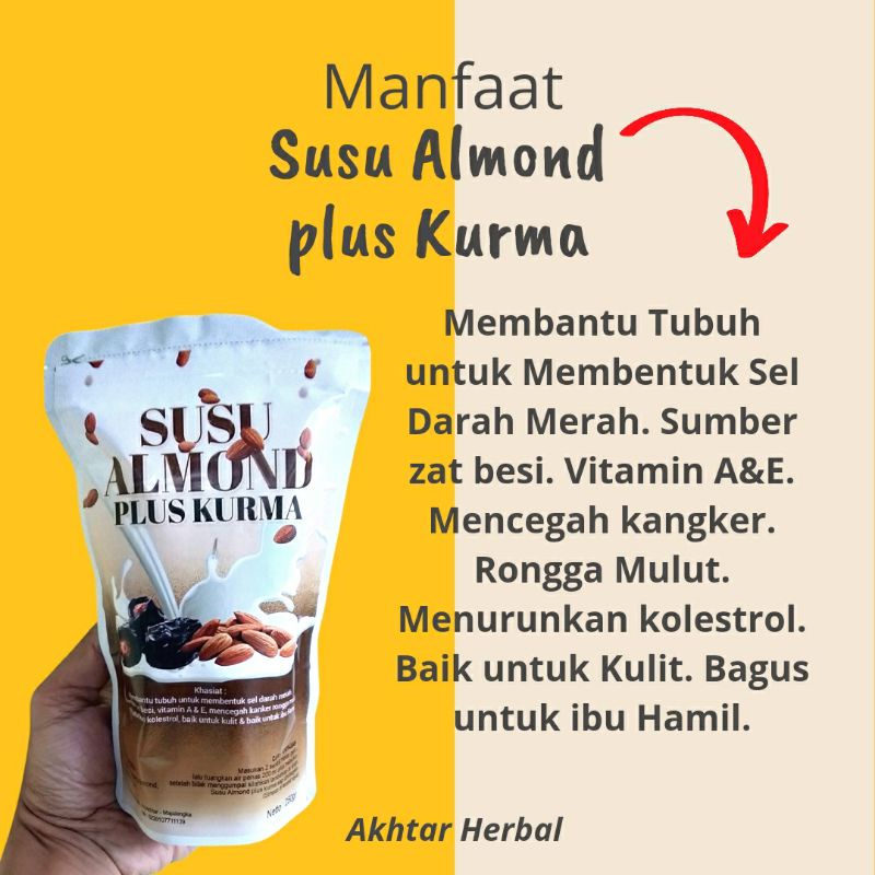 

susu almond kurma, powder 250g