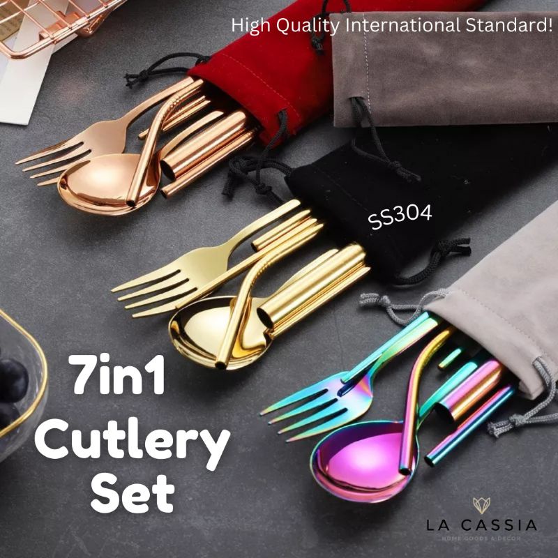 (TERMURAH!) SENDOK GARPU SET POUCH BOX CUTLERY SUJEO PREMIUM QUALITY