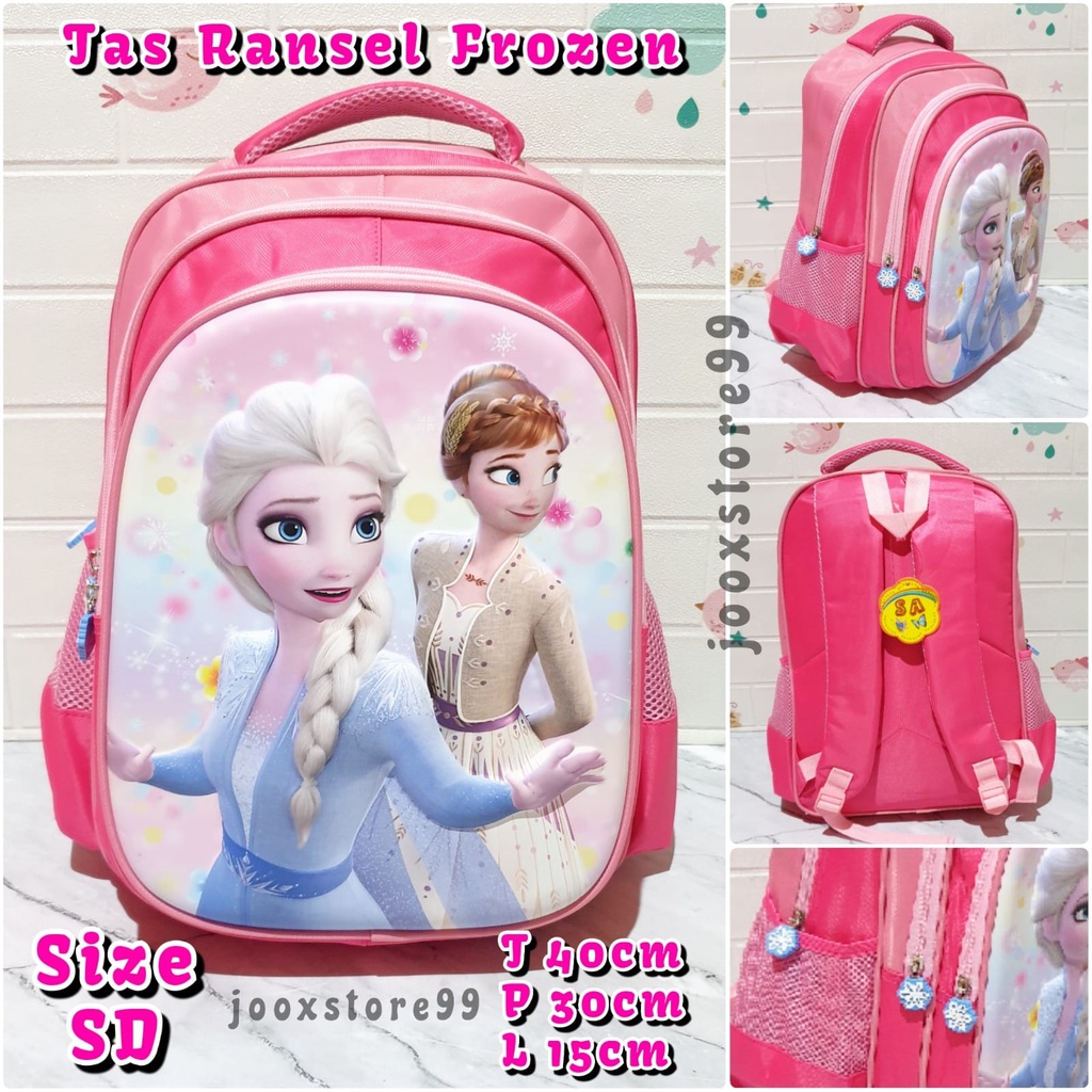 Tas Sekolah Anak SD Ransel Motif Unicorn Timbul 3D Backpack Anak Perempuan Import