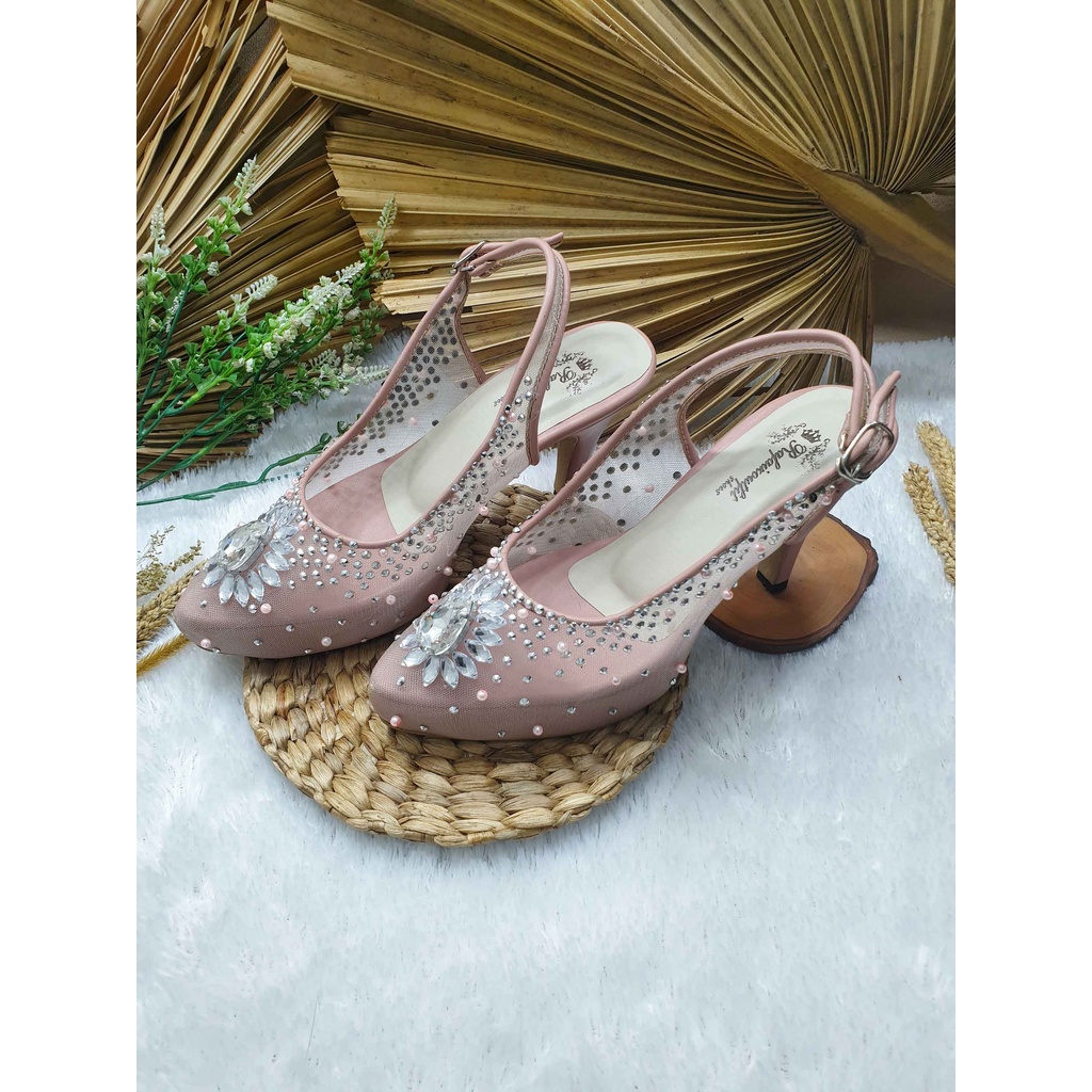 sepatu cantik Finola dustypink 5 cm runcing