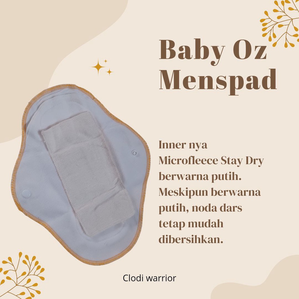 Paket Hemat Menspad BABY OZ Pembalut Wanita Kain Cuci Ulang Mensped Sehat Alami