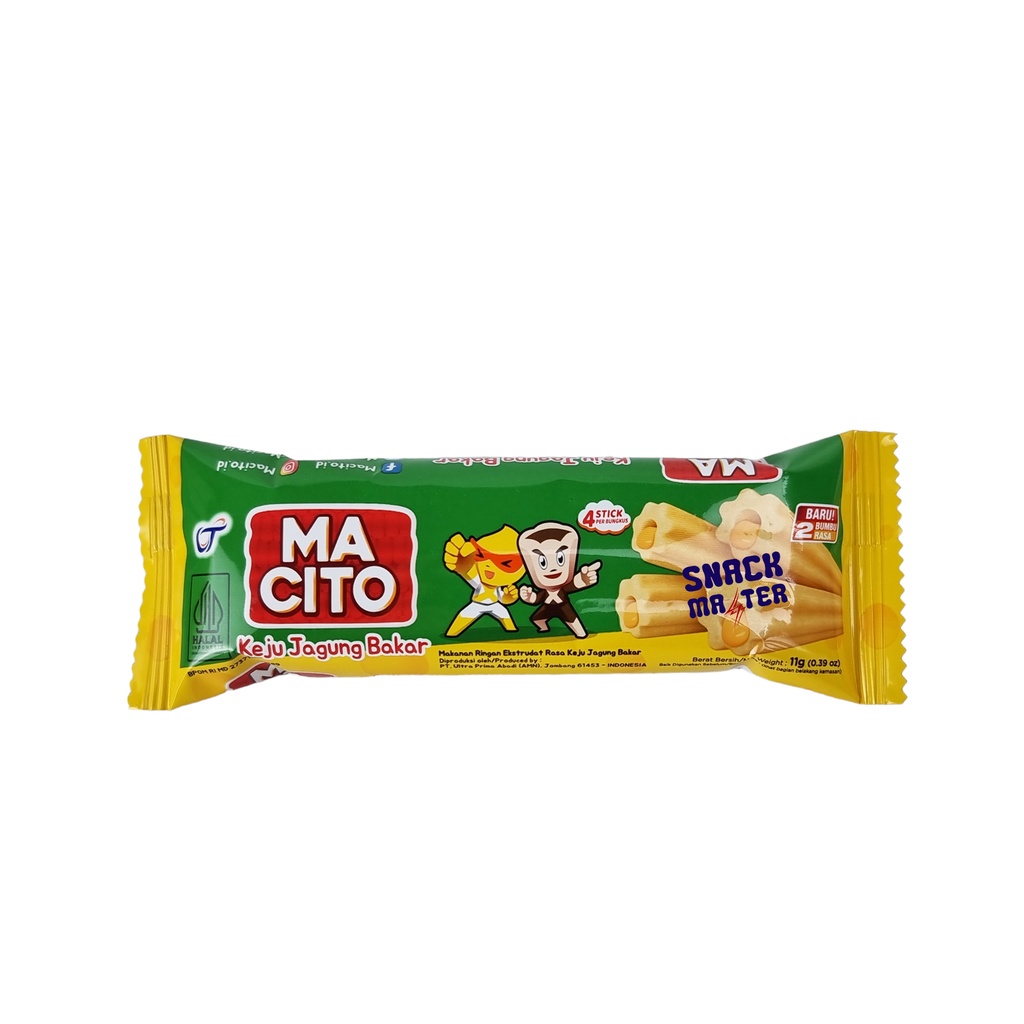 

Macito Snack Extrudat Keju Jagung Bakar - Netto 11 gr