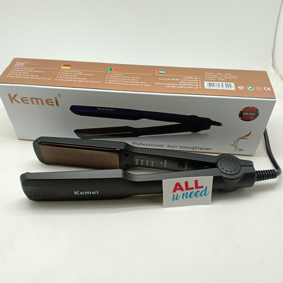 Catok Rambut Profesional Kemei KM 329 - Pelurus Rambut Murah Kemei