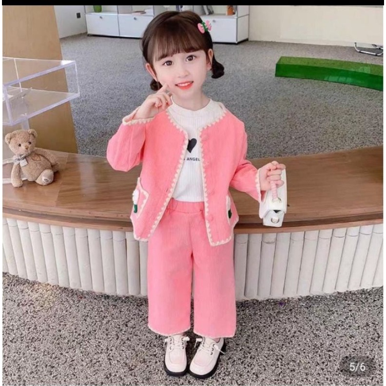SET BLAZER+CELANA KULOT LENGAN PANJANG ADA SAKU