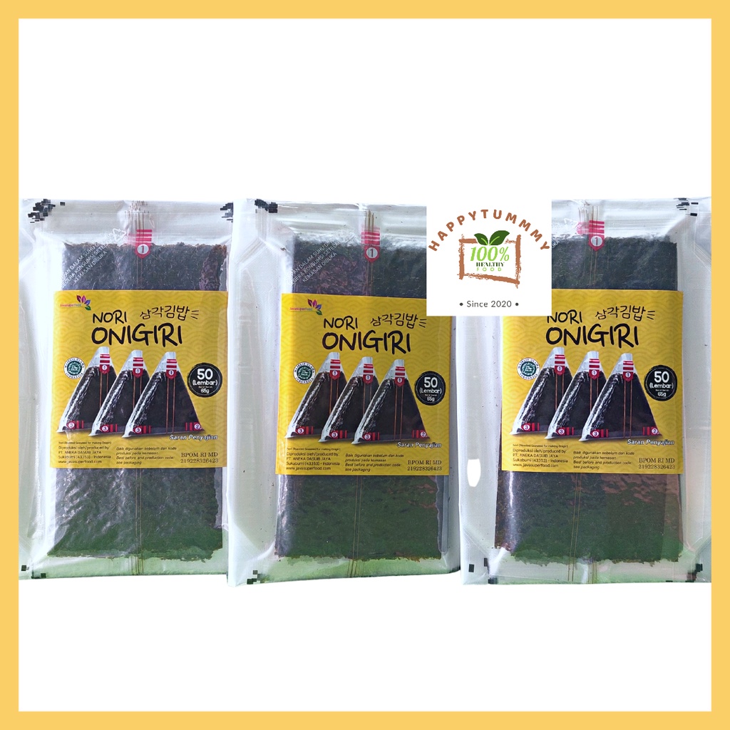 HPT - Nori onigiri wrapper 50 LEMBAR JAVA Halal Seaweed Nori Wrapper Nori Triangle / Sushi Nori rumput laut