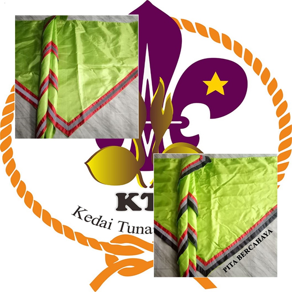 Scarf Pramuka 3 Warna Pita Bercahaya Scraf Pramuka Slayer Sleyer Pramuka Stabilo Pita Bercahaya