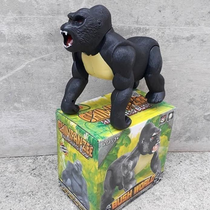Mainan Gorilla Bisa Jalan Boneka Hewan Figur Gorila Kingkong Baterai