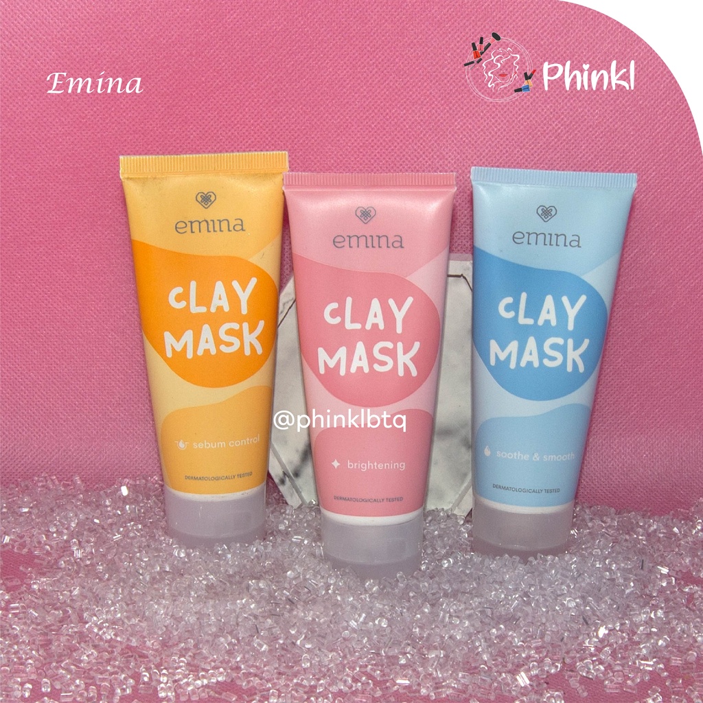 `ღ´ PHINKL `ღ´ ╰☆☆ 𝔢мιℕά ☆☆╮ emina clay mask masker wajah lembut warna bisa untuk kulit sensitif jerawat