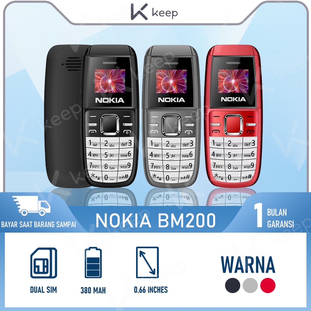 COD Noki a BM200 HP NOKI A 105 2017 Mini DUAL SIM Bisa Bahasa Indonesia