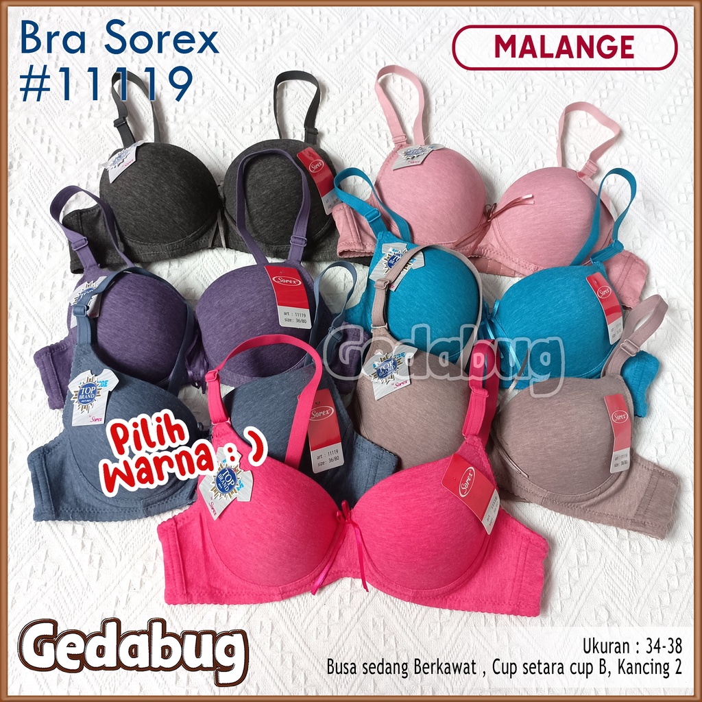 Bra BH Sorex 11119 Malange Collection | BH Busa dan berkawat Cup setara Cup A-B Kait 2 | Gedabug