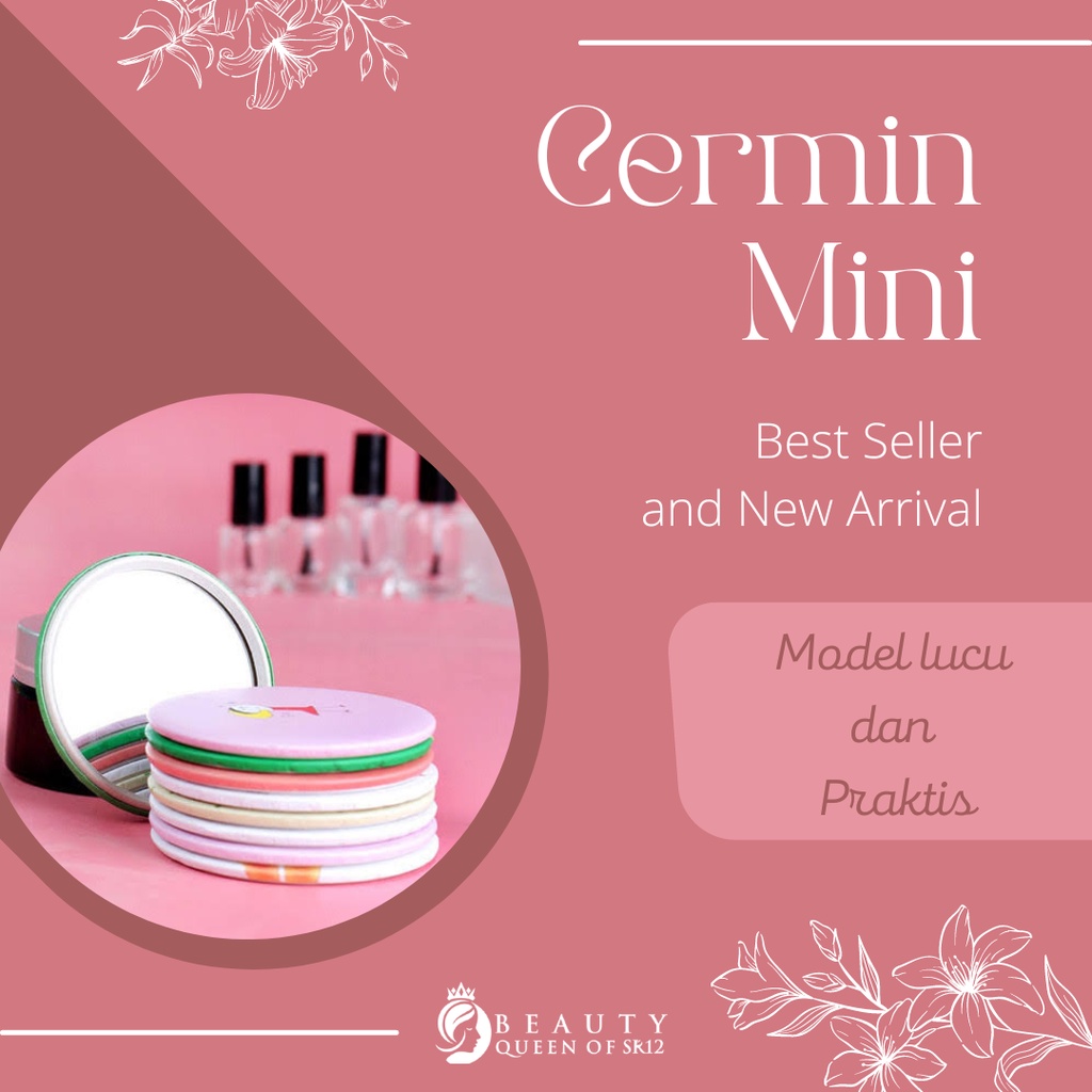 Cermin Bulat Mini Cermin Kaca Make Up