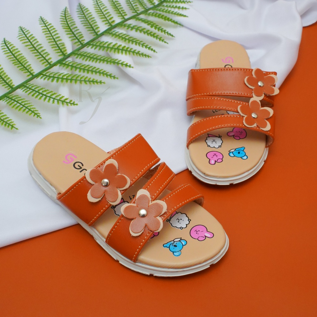 GRACE [MUSE BAN 3M - 403] Sandal Anak Perempuan BT/ Sendal Selop Bunga Anak Perempuan