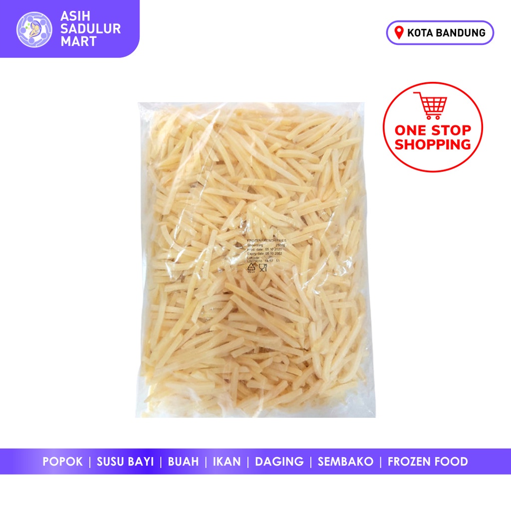 Kentang frozen shoestring crinckle cut 1kg 1000gr murah promo bandung