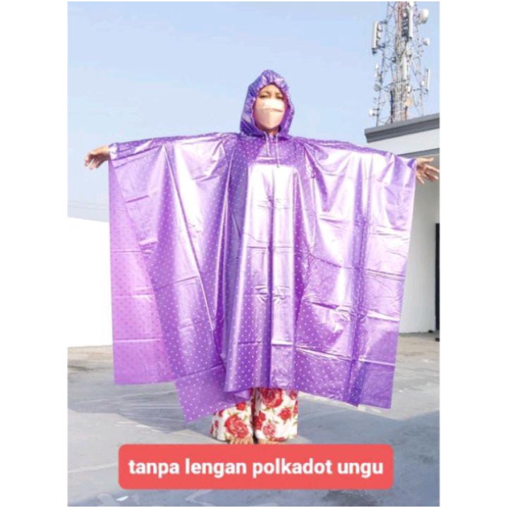 Jas Hujan Dewasa Tebal Jumbo Anti Tembus Air/Jas Hujan PVC Murah POLKADOT