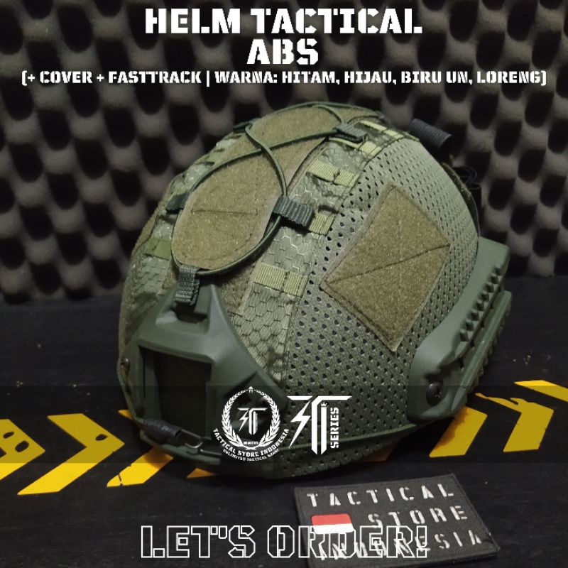 Helm Tactical Mich Hijau - Kuping Pendek bahan ABS