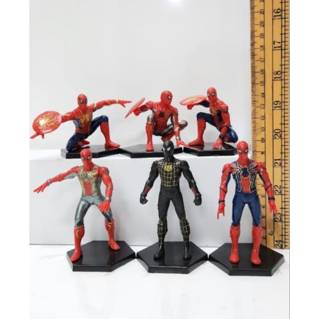 Action Figure Spiderman Avengers Marvel Legend Spiderman Home Coming Set Topper Cake Hiasan Kue