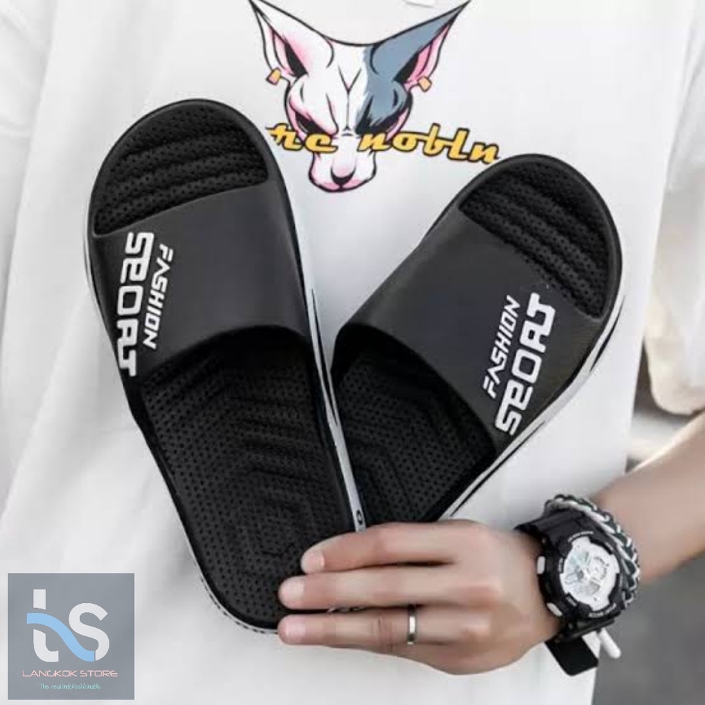 Sandal jelly import pria dewasa terbaru bahan karet lembut empuk sendal cowok distro keren gaya kore