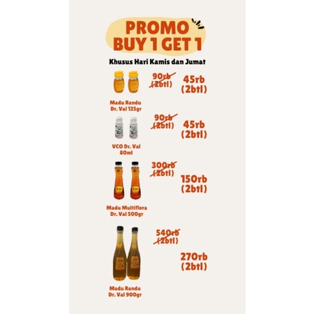 

madu murni asli madu randu madu Dr Val promo buy 1 get 1