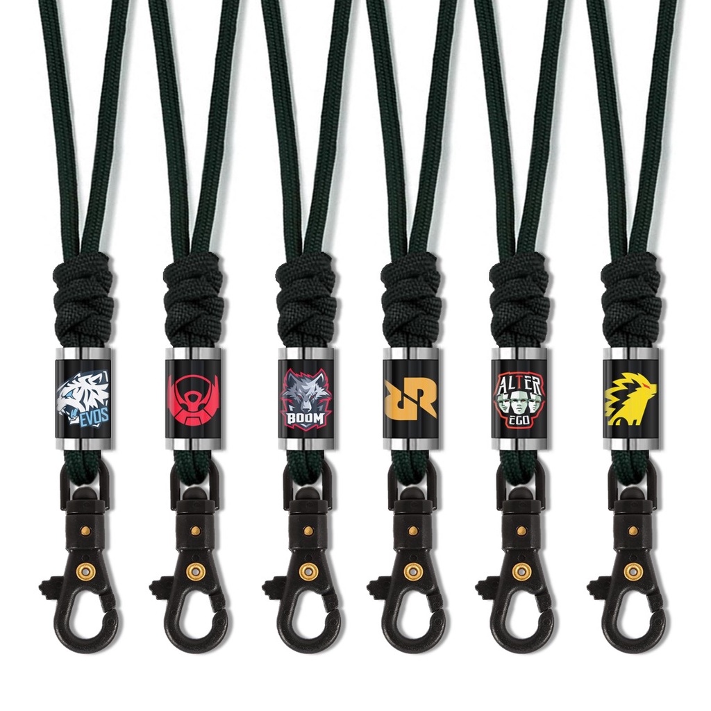 LANYARD LOGO ESPORT GANTUNGAN ID CARD / NAME TAG / HP TALI PARACORD BISA CUSTOM NAMA