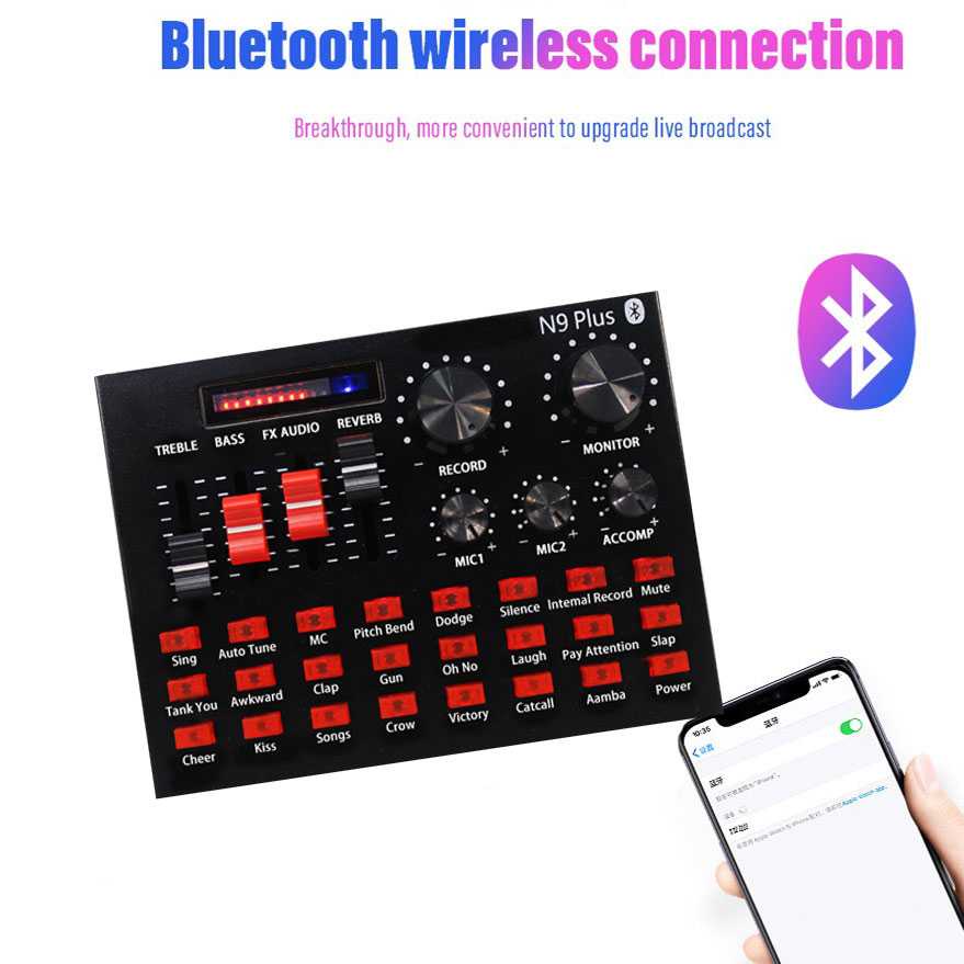 Bluetooth Audio USB External Soundcard Broadcast Mic Headset - N9 Plus ALAT KAROKE DAYA BATRAI BISA DICAS ULANG