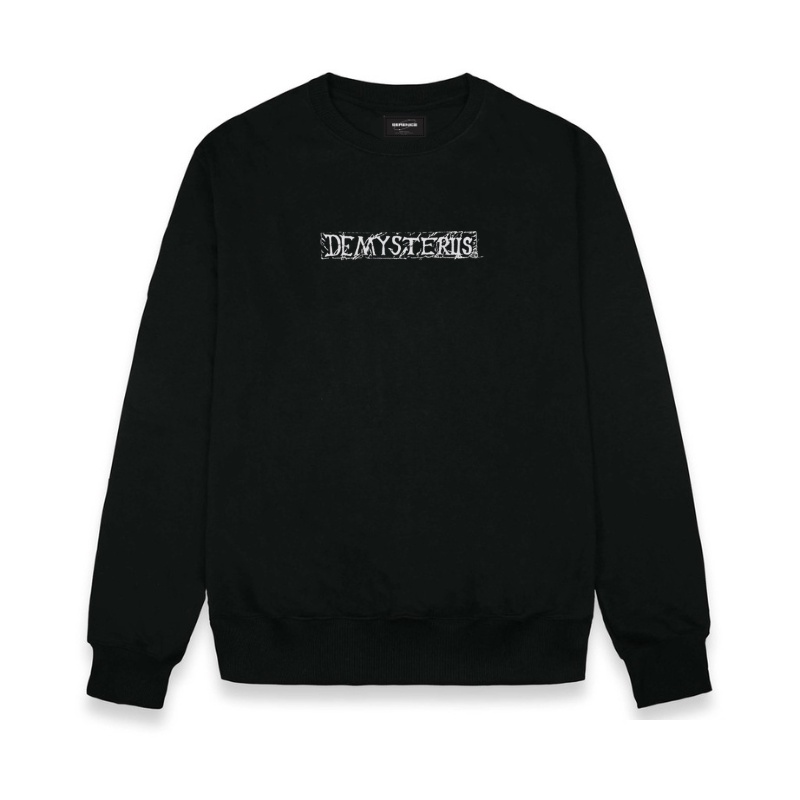 Sweater Crewneck Pria Metal Demysterius Black Pria Wanita Premium Distro | Sweater Crewneck Band Metal