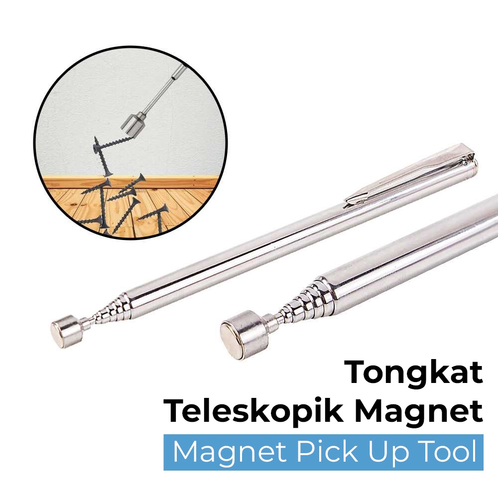 [GROSIR] Tongkat Magnetik Pengambil Bahan Metal / Tongkat Telescopic Magnet Pick Up Tool Rod Stick - Black