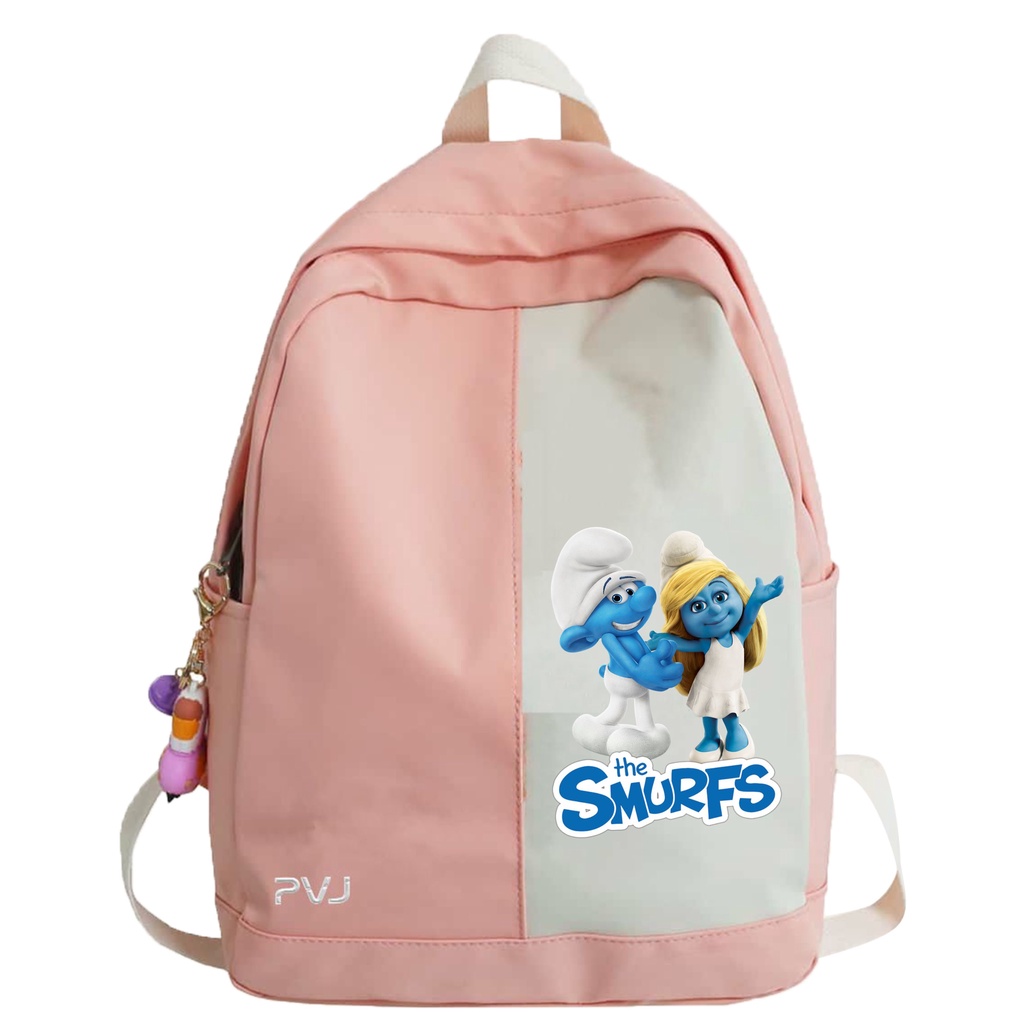 PVJ - Tas Anak Motif Karakter Animasi The Smurfs  Brainy dan Smurfette Unisex