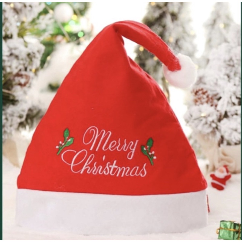 topi natal topi santa claus sinterklas topi merry christmas bordir