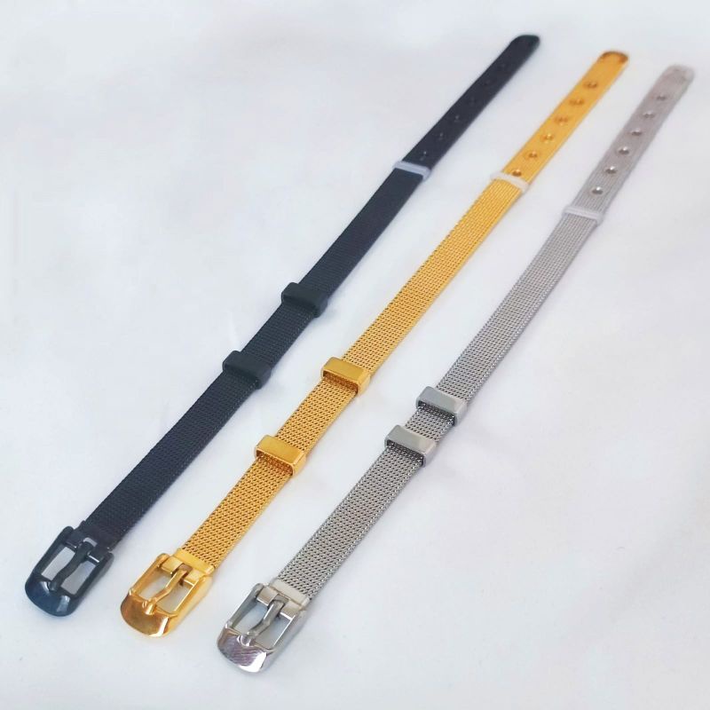 Gelang sabuk Titanium wanita gold,silver,hitam