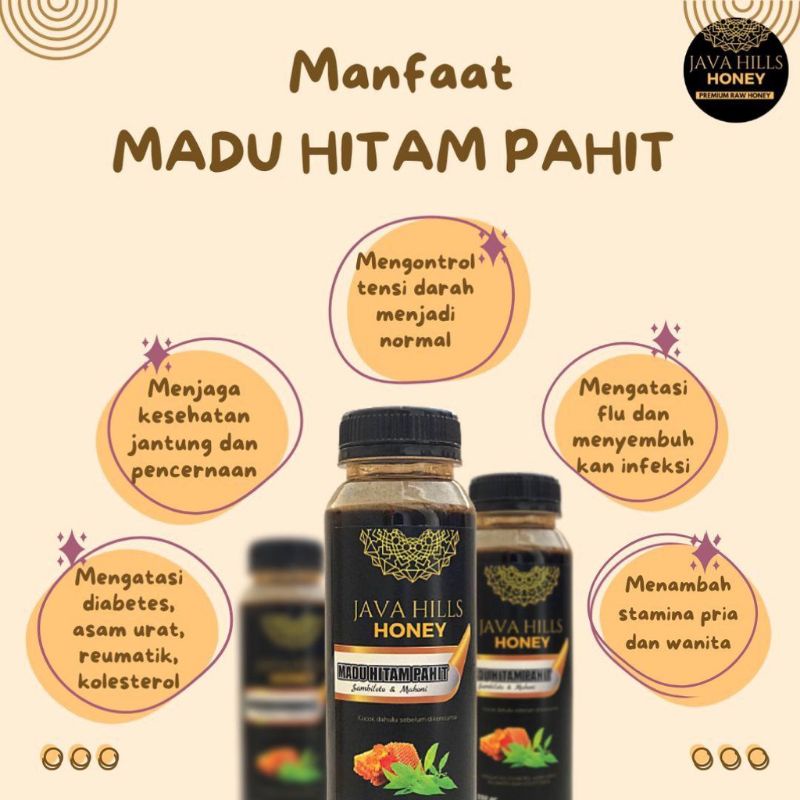 

Madu Hitam Pahit Sambiloto dan Mahoni Java Hills Honey