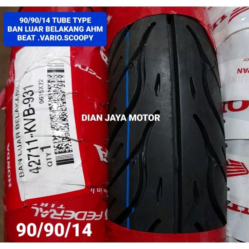 BAN LUAR BELAKANG 90/90/14 TUBE TYPE ORI AHM FEDERAL HONDA BEAT VARIO SCOOPY VARIO 110 2014