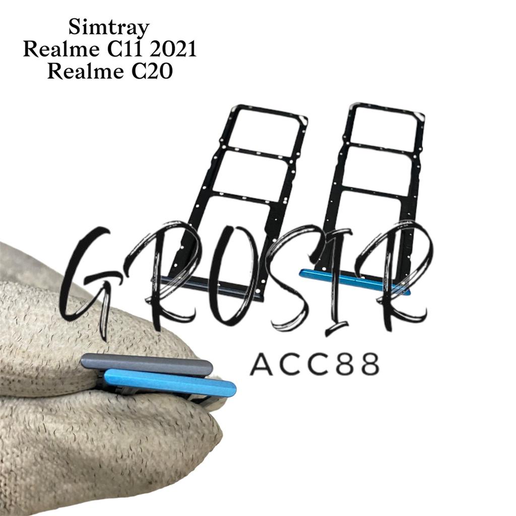 Simtray Simlock Slot Sim Dudukan Tempat Kartu Simcard Realme C20 / Realme C11 2021 Original