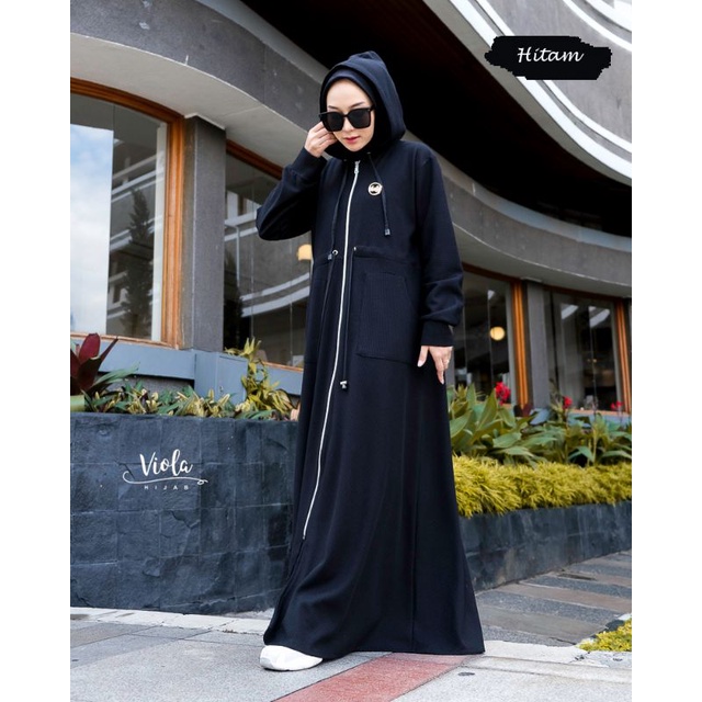 AZQILA HOODIE DRESS / GAMIS HOODIE / DRESS HOODIE / HOODIE MUSLIMAH /FASHION WANITA