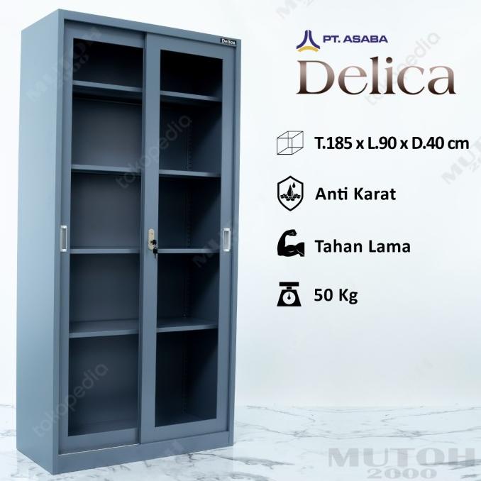 

DISKON LEMARI ARSIP FILLING CABINET DELICA - PINTU KACA SLIDING GESER STOK TERBATAS