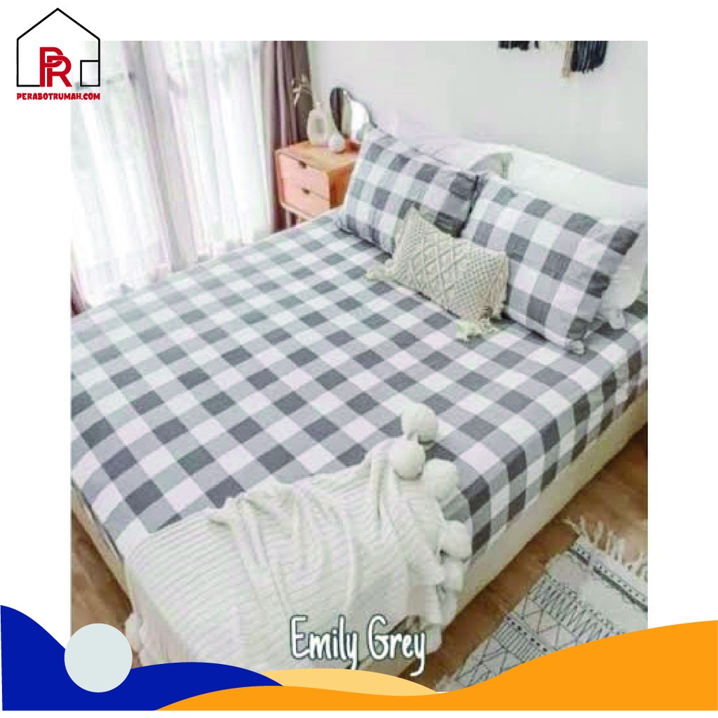 Sprei Motif Kotak Aesthetic Homemade Berkualitas / Seprei Korea Estetik / Sprai 100 120 160 180