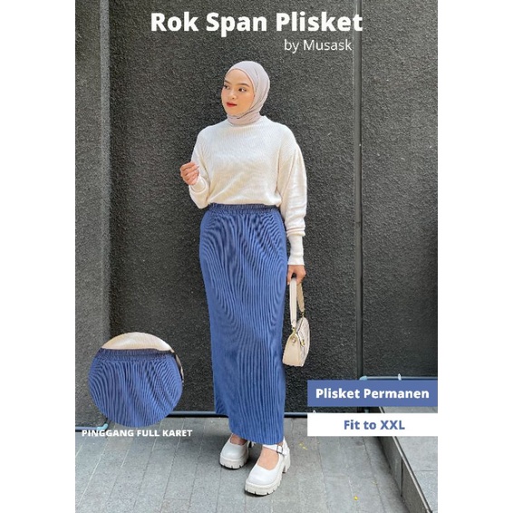 ROK SPAN PLISKET LIDI / ROK PLISKET SPAN / KODE 08