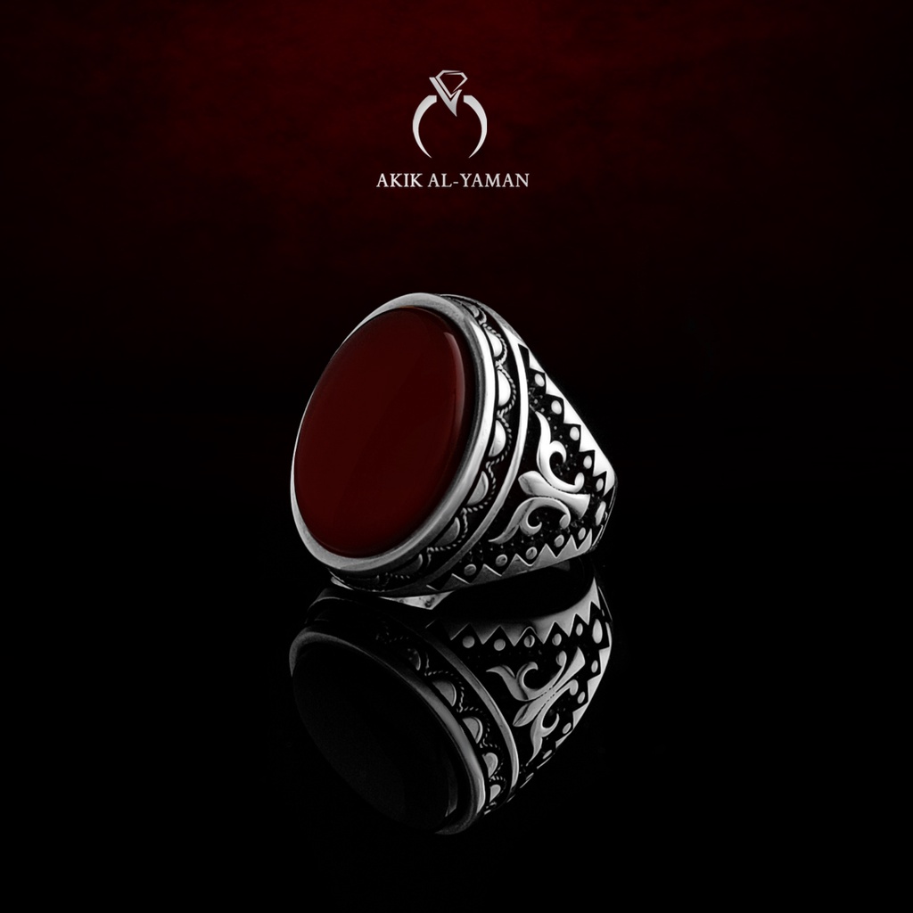 Cincin Batu akik Yaman Kabdi dengan Ring Perak Original Yemen