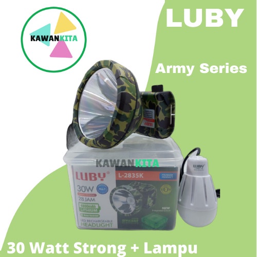 Headlamp Senter Kepala Luby L-2835 / 2835K / 2835 30 Watt Army Series