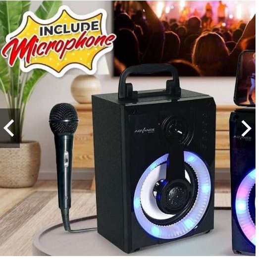 Advance S50 Speaker Bluetooth Advan Free Mic TWS S-50 Karaoke Mini + Wired Microphone 3 Meter Charger Salon 4inc Music Box Sipker Blutut Karoke Suara Mantap Jernih Joss Termurah Berkualitas Speker Buat Musikan di rumah Advanc s50