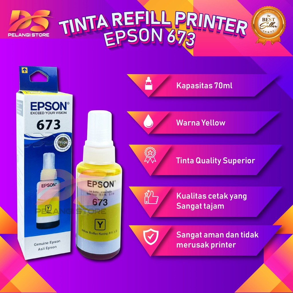 1 SET 6 PCS Tinta Epson 673 Tinta Printer L800 L805 L810 L1800