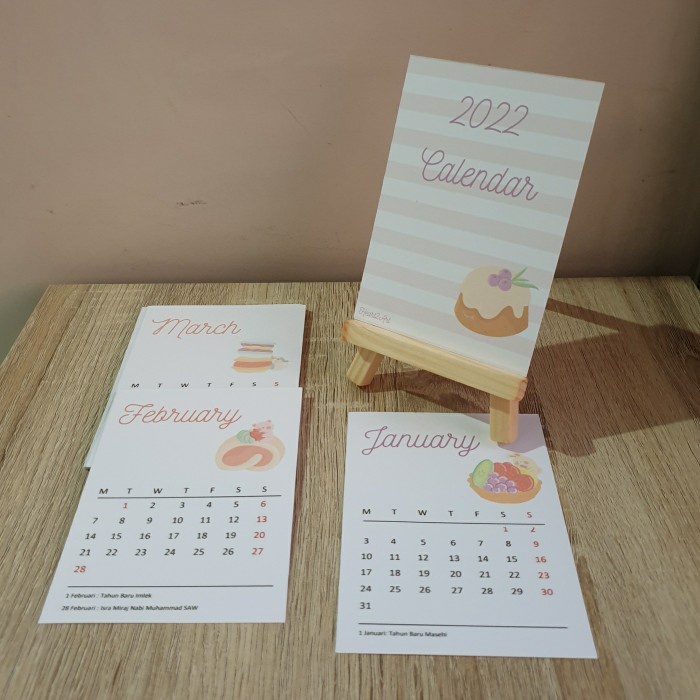 

✨NEW✨ - Kalender Meja 2022 Minimalis Aesthetic Gaya Korea isi 13 lembar - Kalender+easel