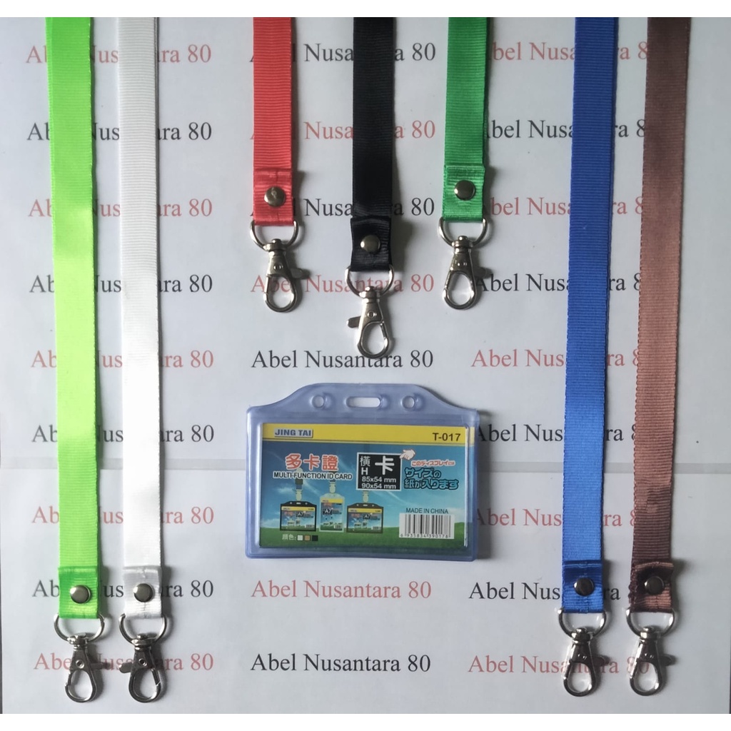 

Paket Tali ID Card Kait 1.5CM Polos dengan Casing ID T017 Karet Tidur 2 Sisi