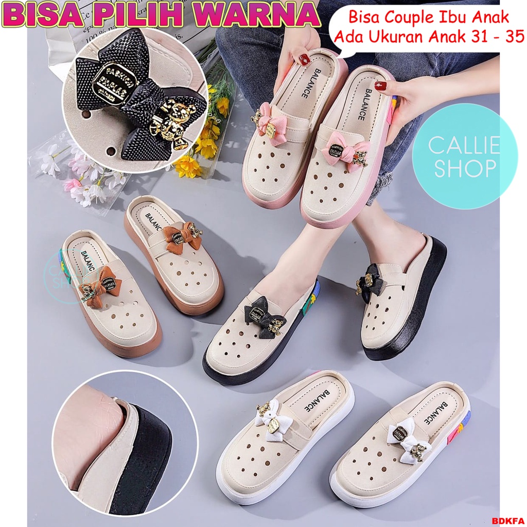 Sandal Bustong Tebal Jelly Mules Pita Bear 039-1L 1A BTBLPTBR