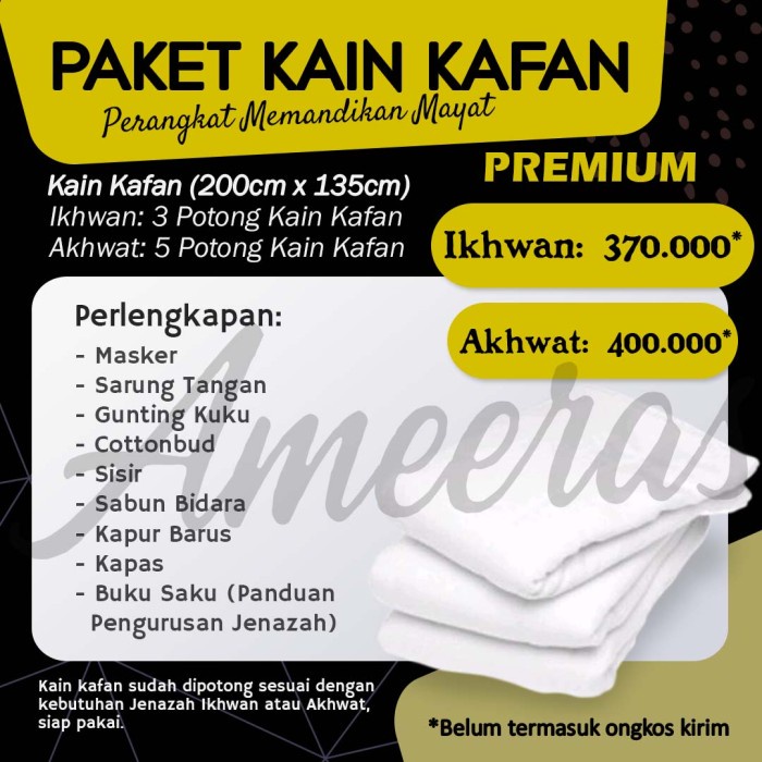 {FamilyStore} Paket Kain Kafan Wanita / Akhwat - Premium - Kafan Lengkap Berkualitas
