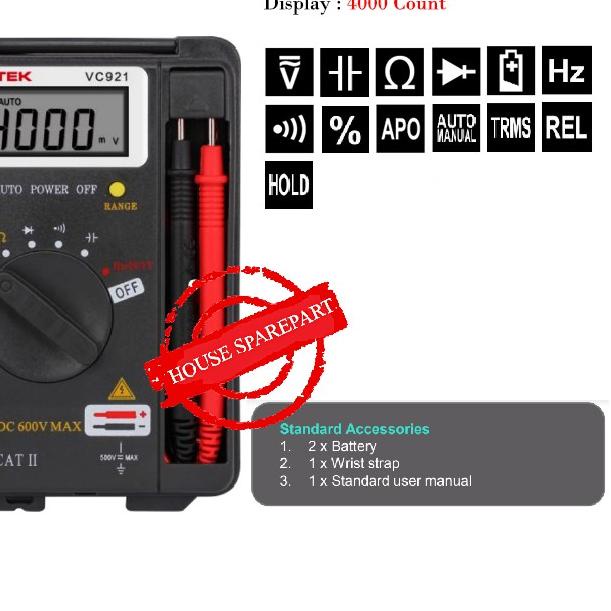 Terbaik.. AVOMETER DIGITAL ZOTEK VC921 / MULTITESTER DIGITAL VC921 ORIGINAL