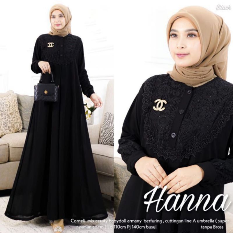 DRESS MUSLIM, Fashion Muslim, baju wanita, dress, gamis, Baju gamis, fashion wanita, Hanna Dress