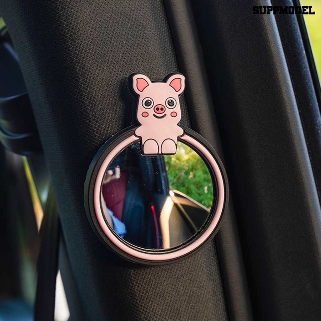 [Dekorasi] 2 Pcs Kaca Spion Tinggi Bening 360derajat Adjustable Kaca Mobil Kecil Bulat Babi Spion Tambahan Aksesoris Mobil